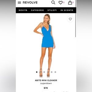 revolve superdown eleanor mini dress blue NWOT size M